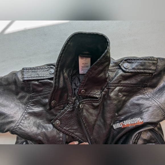 Harley Davidson Youth Jacket PU Size 4 Black Biker M-2 - Picture 6 of 16